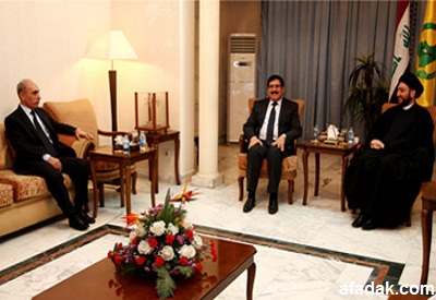 السيد عمار الحكيم خلال استقباله فاضل ميراني وبابكر زيباري