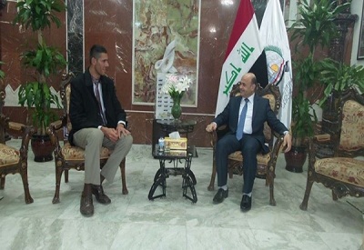 محافظ البصرة الدكتور ماجد النصراوي يكرم ثاني أطول رجل في العالم لدخوله موسوعة غينس