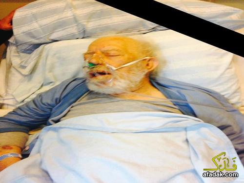 صورة للفنان العراقي الرائد مكي البدري على فراش الموت بعد ان فارق الحياة